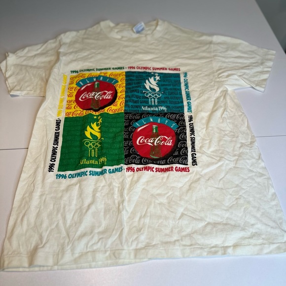 Coca Cola Other - Coca-Cola Multicolor Olympic Block Graphic Tee - Red, Green, Teal, Yellow
